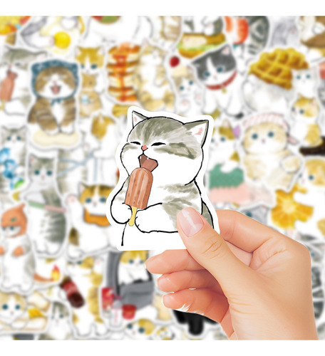Pegatinas Estéticas De Gato De Dibujos Animados Para Niños