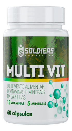 Multivitamínico 60 Caps - 5 Minerais - 13 Vitaminas - Soldie