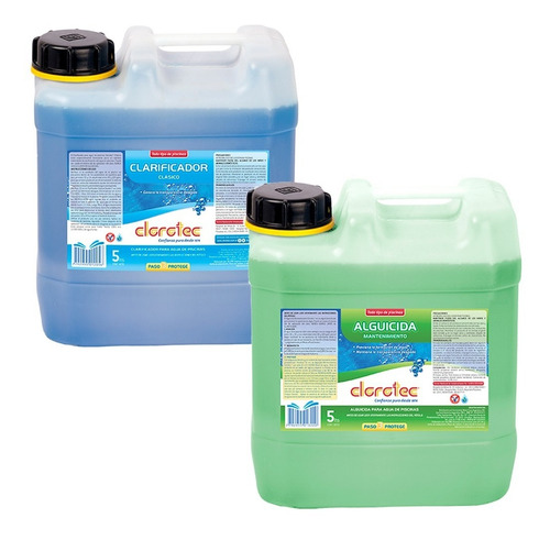 Imagen 2 de 10 de Clarificador Clorotec + Alguicida Mantenimiento X 5 Lt Combo