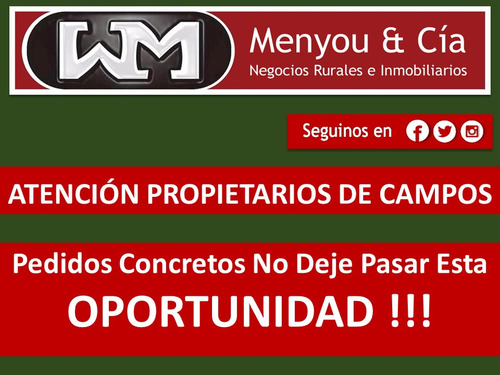 Venta Compra De Campo De 200has A 2500has Forestal Ganadero