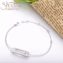 Shadowhunters-pulseras De Piedra Móvil De Plata De Ley 925 A