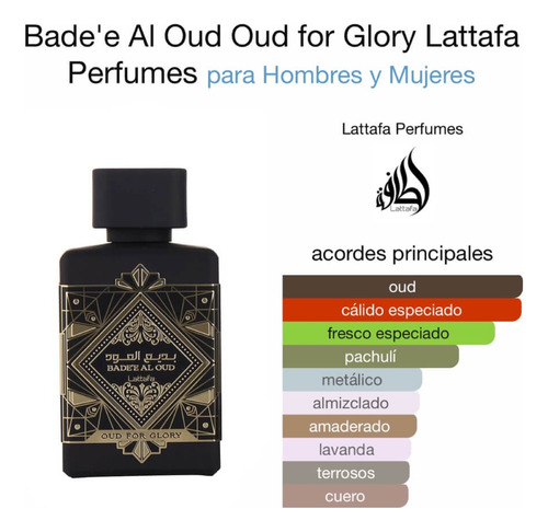 Perfume Arabe Badiul Oud For Glory Negro 100ml