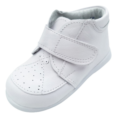 Zapato Niño Bebe Primeros Pasos Economico 3172 Blanco Piel