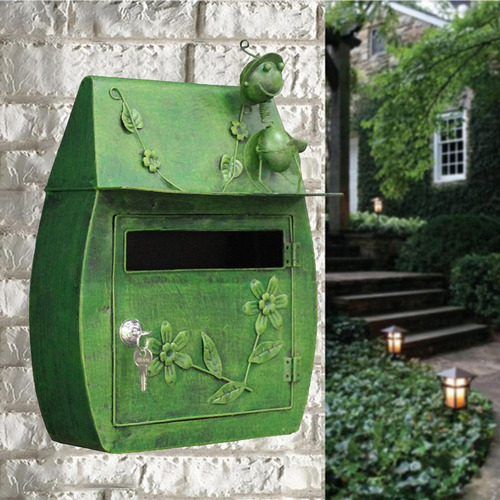 Soporte De Pared Para Buzón De Correo Con Bloqueo - Verde