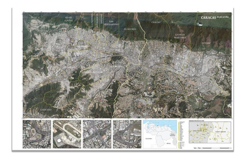 Imagen Satelital De La Ciudad De Caracas Tamaño Gigante