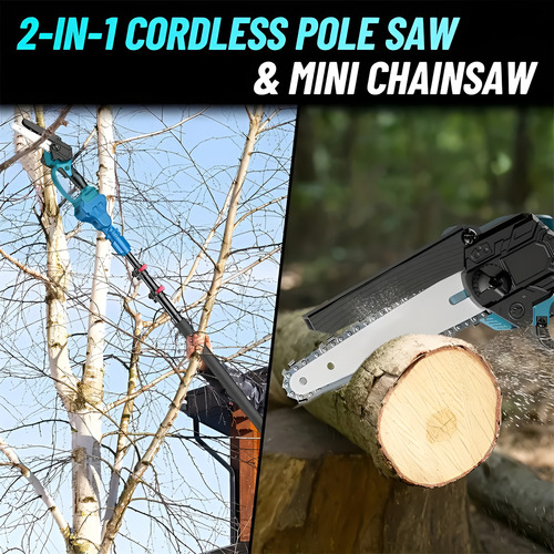 Sierra De Pértiga Mini Ajustable 2 En 1 2m + Batería 2pcs