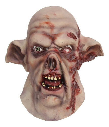 Mascara De Latex; Cerdo Zombie Halloween Color Carne