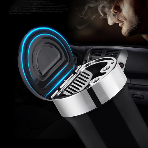 Accesorios Coche Cenicero Brújula Acero Inoxidable Con Led Y