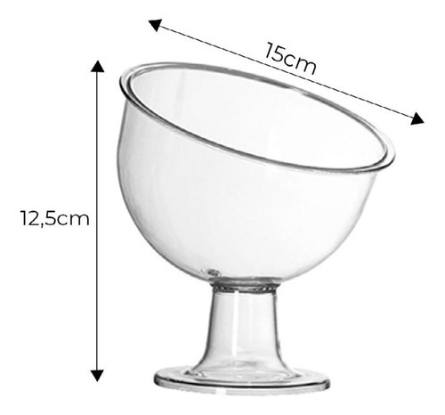 Kit 1 Taça Gigante E 1 Taça Inclinada Pequena Balas Doces