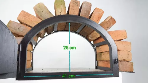 Puerta Horno Leña Tapa Metal 46x36 Con Termometro Visor