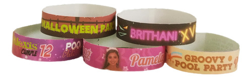 50 Pzas Pulseras Tyvek Brazaletes Full Color Personalizadas