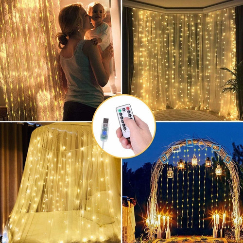 Cortina De 300 Luces Led Estilo Vintage Cálida