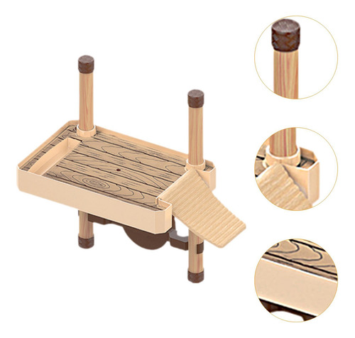 Muelle De Tortugas Flotante, Para Reptiles, Funcional, Con L
