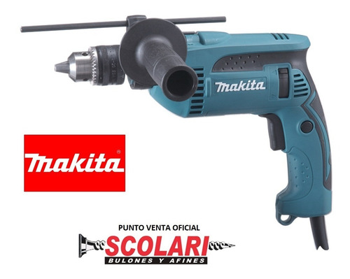 Imagen 2 de 3 de Taladro Percutor Electrico Makita Hp1640 13mm 220v 760w