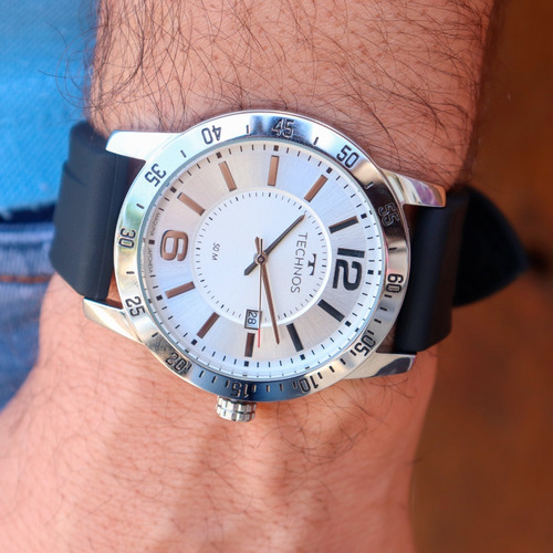 Relógio Technos Masculino Preto Prata 2115mul/8k Original