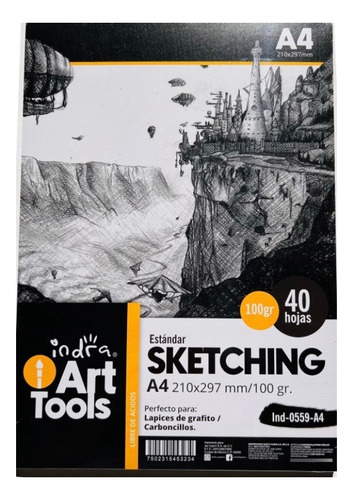 Block De Dibujo Sketching A4 Indra 40 Hojas 100gr