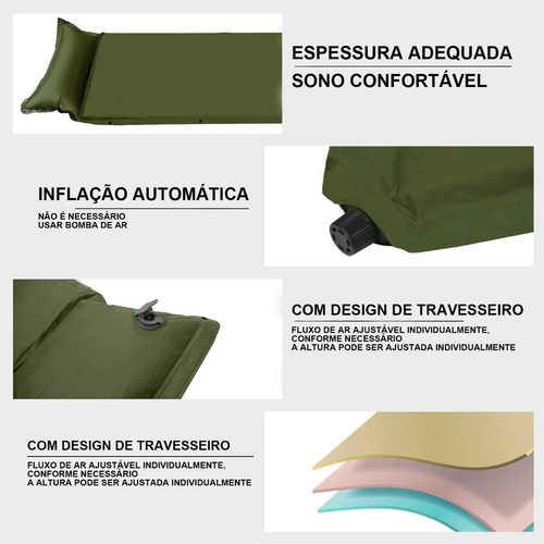 Colchão Inflável Dobravel Com Travesseiros Para Viagem