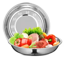 Comprar Platos De Cena De Acero Inoxidable, Platos De Metal Redondo