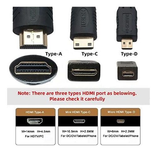 Adaptador Xiwai Hdmi Tipo A A Conector Micro Hdmi Tipo D Mac