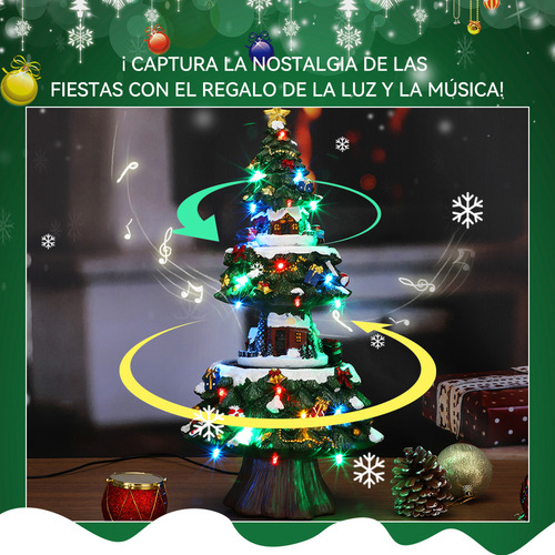 Árbol Navidad De Mesa Para Hogar Con Luces Y Música 41cm