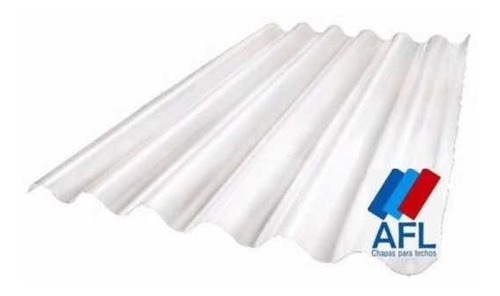 Chapa Plástica Acanalada De Fibra Blanca X Metro X 0,8 Mm