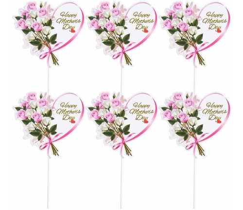 10pcs Happy Mother's Day Cake Topper Cupcake Picks For Mothe