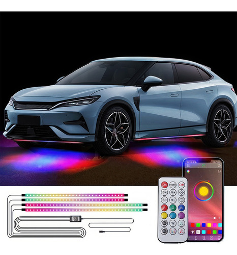 Tira De Luces Led Rgb Para Chasis De Auto Con Efecto Fluido
