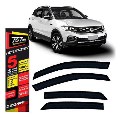 Calha De Chuva Vw T-cross 2019 A 2023 4 Portas Defletor