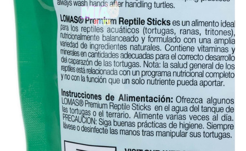 Imagen 4 de 6 de Alimento Tortugas Reptiles En Palitos Reptile Sticks 300g