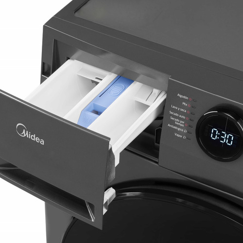 Lavasecarropas Midea Inverter Smart 8 Kg Mf200d80wb/t-a1 Gris Oscuro