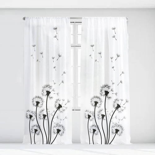 2x Ventana Cortinas De Tul Barra De Bolsillo Cortinas
