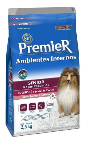 Ração Premier Amb.internos Raças Pq 2,5kg Cães Senior 7anos 