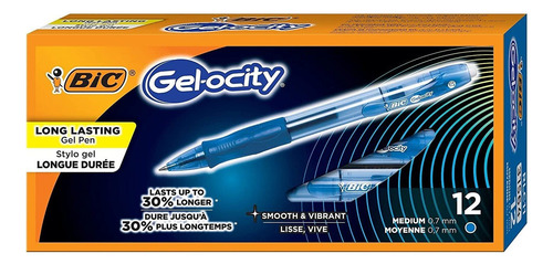 Boligrafo De Gel Retractil Punta Media (0,7 Mm) Azul 12un
