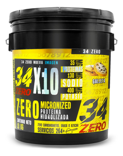 34 Zero Proteína Hidrolizada 10kg 264 Servs Varios Sabores Galleta