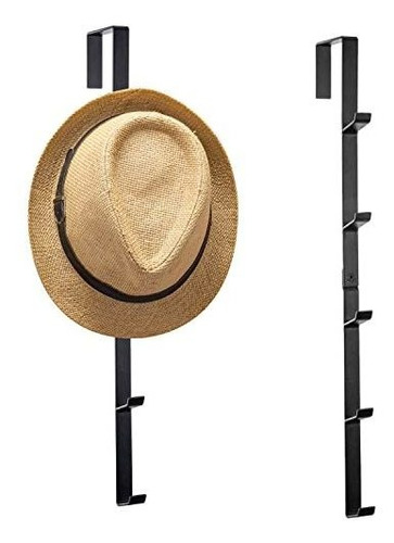 Mygift Negro Metal Over-the-puerta Abrigo, Sombrero Y Bolso 