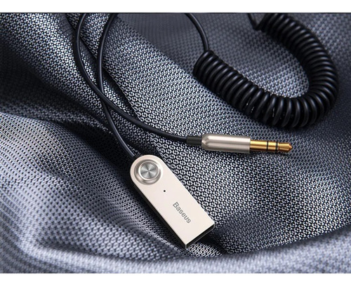 Adaptador Veicular Auxiliar Bluetooth Microfone Baseus Ba01 Cor Prateado