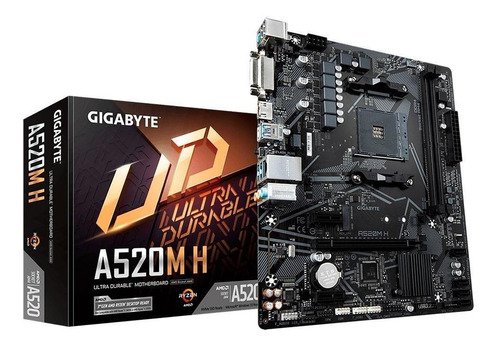 Placa-mãe Gigabyte A520m H,amd A520 Matx Ddr4