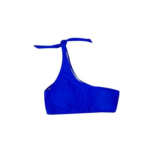 Top Bikini Traje De Baño Un Hombro Moño Azul Rey