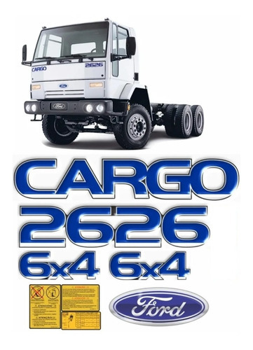 Kit Adesivos Compatível Ford Cargo 2626 6x4 Emblema Kit71 Cor PADRÃO