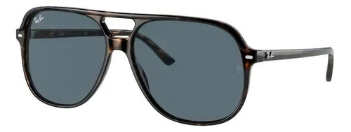 Óculos de sol Ray-Ban Bill Standard armação de acetato cor polished havana, lente blue clássica, haste tortoise de acetato - RB2198