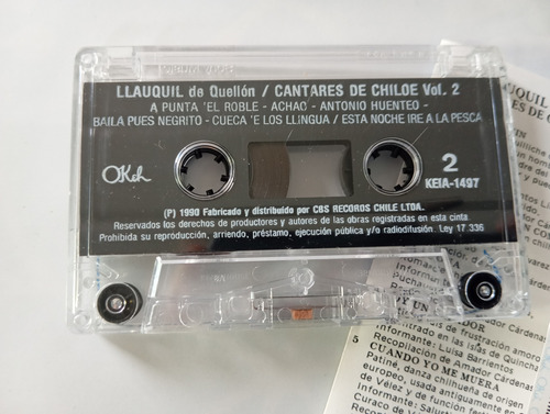 Cassette Del Grup Llauquil De Quellón Cantares De Chiloe V.2 (Usado)