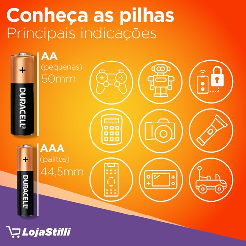 Pilhas Duracell alcalina AA kit 2 unidades