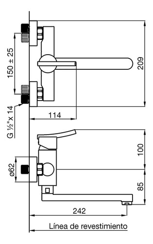 Grifo De Cocina Monocomando Fv 39 Libby 0406/39 Cromado