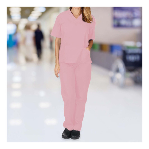 Enfermería Scrubs Uniform Multi Pockets Trajes Elásticos