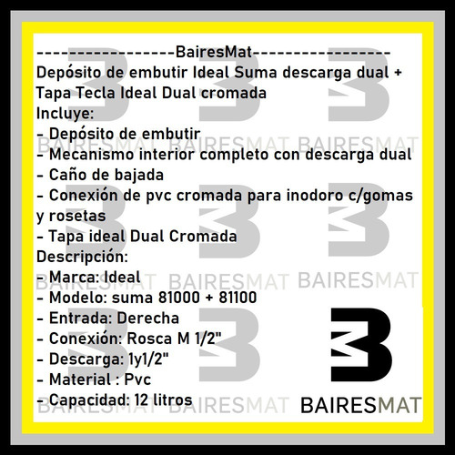 Imagen 6 de 8 de Depósito Embutir Ideal Suma Dual Doble Descarga Cromada