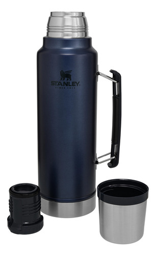 Imagen 6 de 7 de Stanley Termo Clásico 1 L con Tapón Cebador de acero inoxidable azul