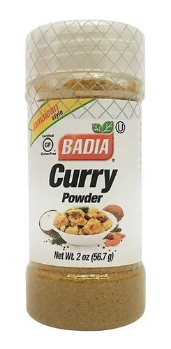 Imagen 1 de 6 de Curry En Polvo X 56,7 Gr Badia - Especias Premium Sin Tacc