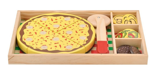 Juguete De Madera Mi Primera Pizza Teach Play Para Niños