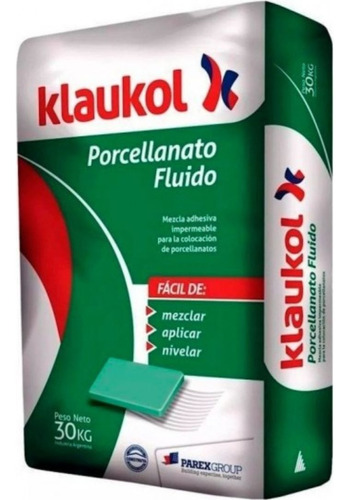 Adhesivo Klaukol Para Porcelanato Impermeable 30kg 