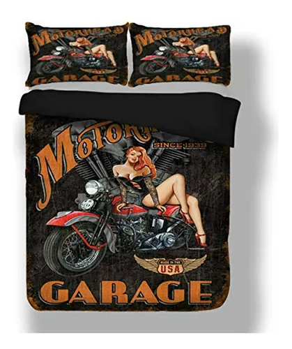 comprar Juego De Ropa De Cama 3 Piezas Motocicleta 3d - King Size